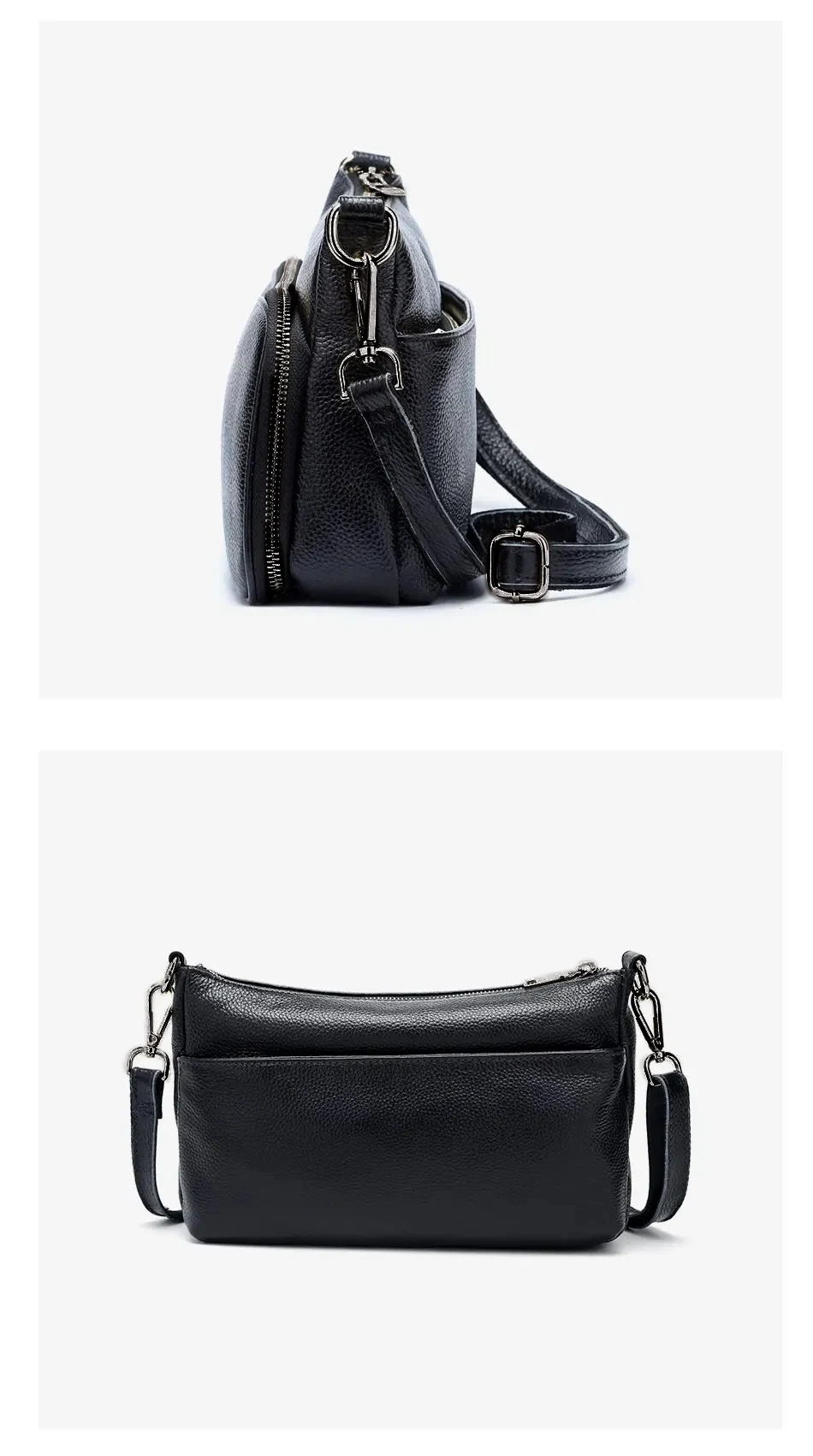 Zency Damen-Umhängetasche aus 100 % echtem Leder, hellviolett, Umhängetasche, Handtasche, modische Hobo-Tasche, Messenger-Taschen, Sac Bolsa – Detail 11