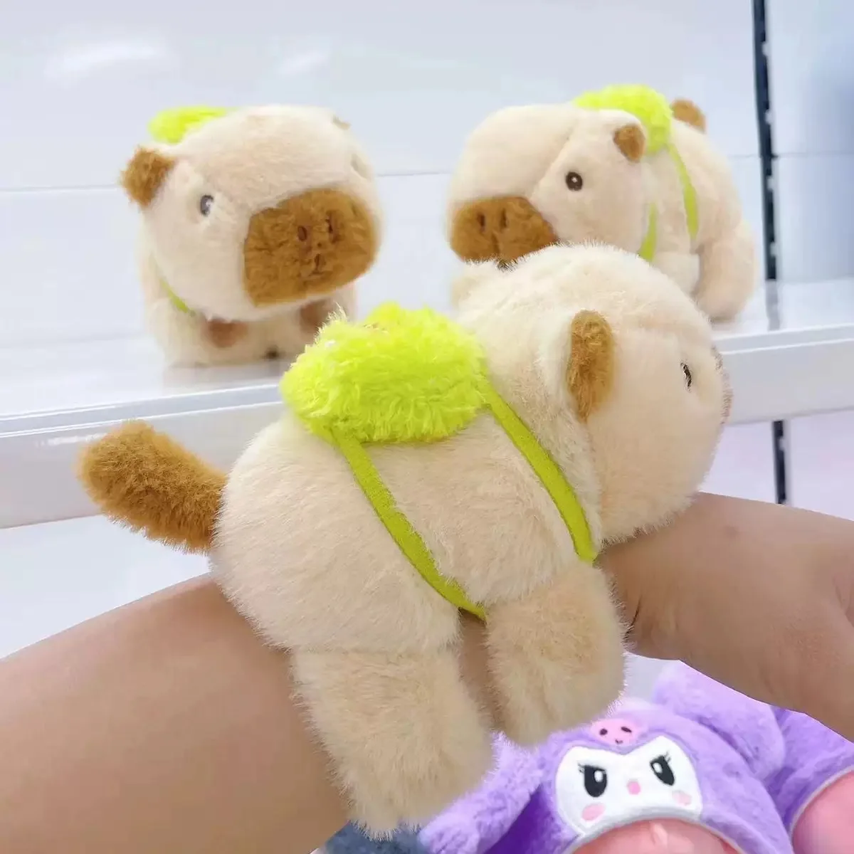 جميل كابيبارا الحيوان صفعة المفاجئة التفاف معصمه سوار أفخم محشوة الحيوان Kawaii كابيبارا اليد الدائري معصمه طفل ألعاب مضحكة #6