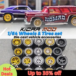 1/64 Tekerlekler Kauçuk Ayrılabilir sırt deseni Lastikler Model araba için Takma Parçaları Hot Wheels Kibrit Kutusu Tomica D: 11mm + 13mm 1 Takım
