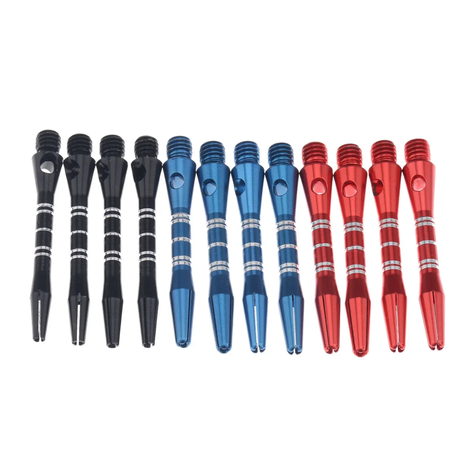 SURIEEN 12 Pcs / 1 Lot Aluminum Alloy Darts Shafts 35mm Aluminum Stem Shafts 3 Colors Black+Blue+Red 2BA Thread Dart Replacement