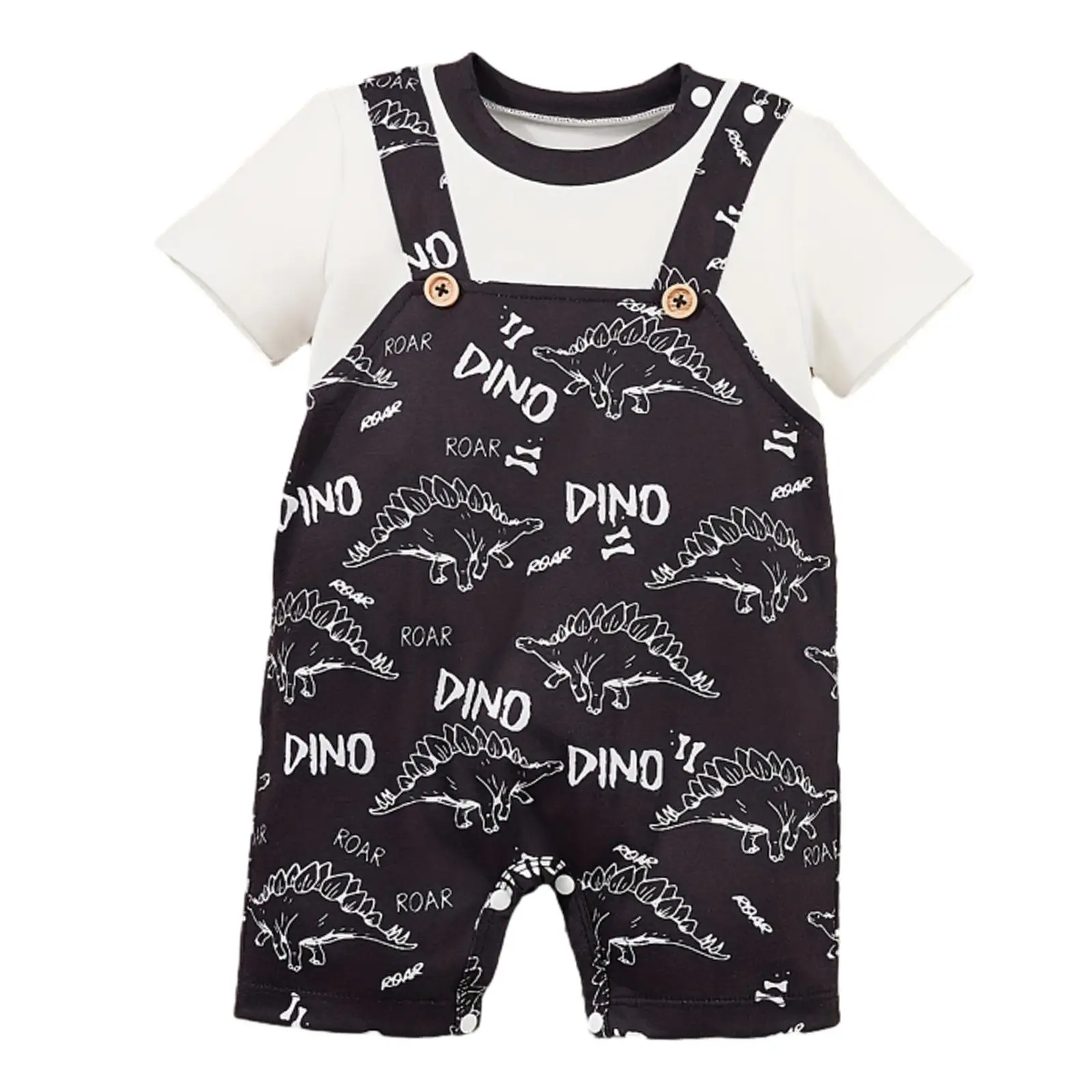 Baby Short Sleeve Rompers Cartoon Breathable with Printed Summer Photography Outfits for Party Photography Props Daily Wear Home