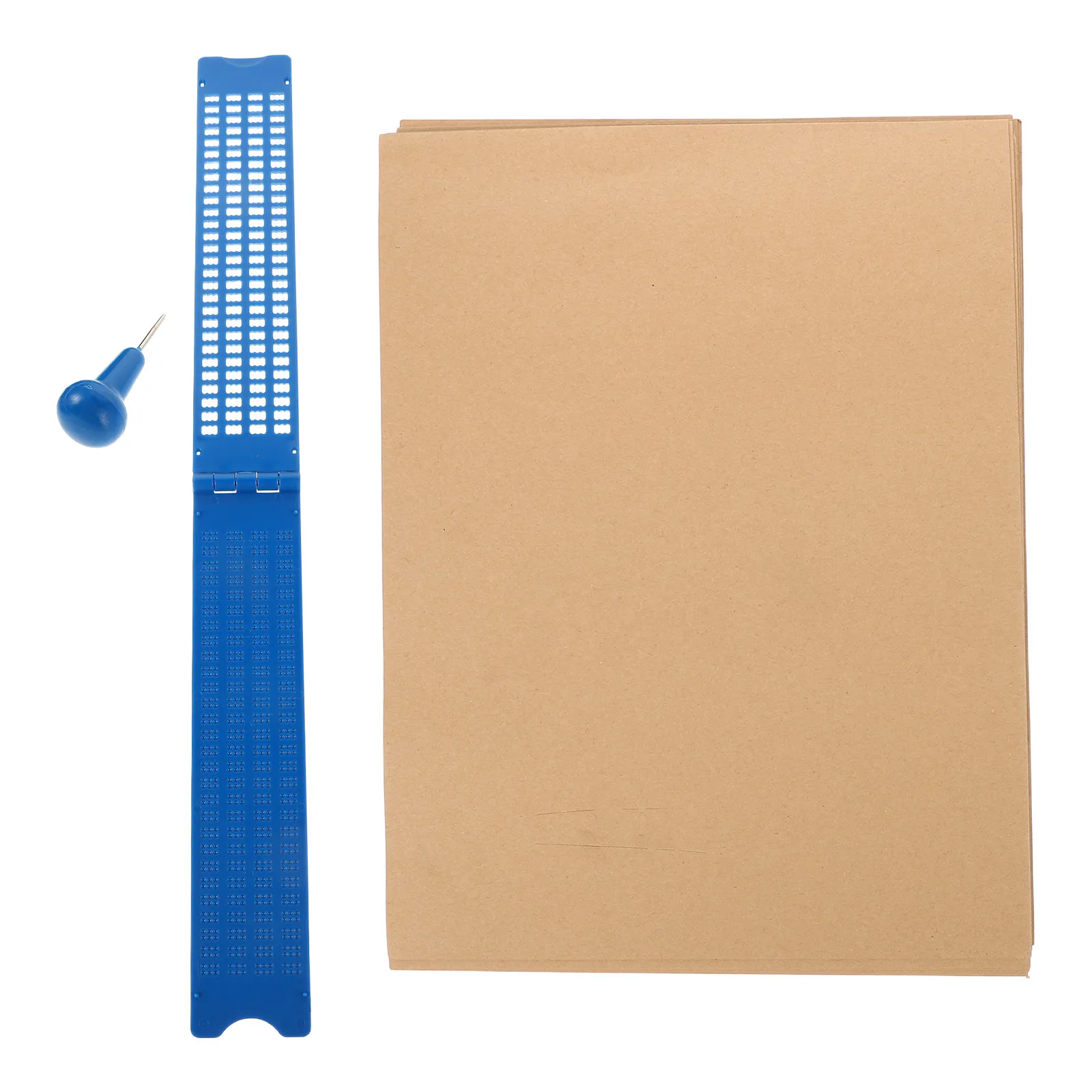 Braille Writing Kit with Stylus, Paper, and Tactile Board for Learning and Practice