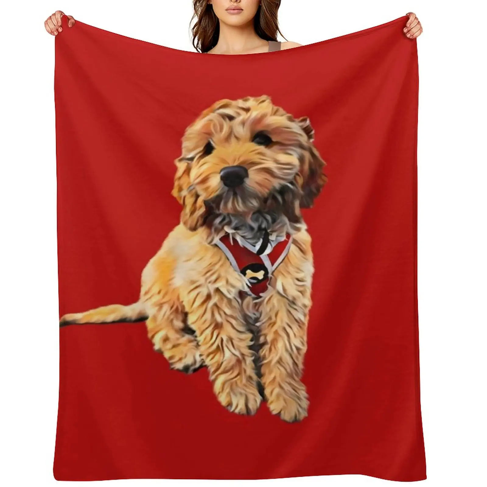 

Cute Golden Doodle art Throw Blanket Sofa Soft Plush Plaid Soft Big cosplay anime Blankets