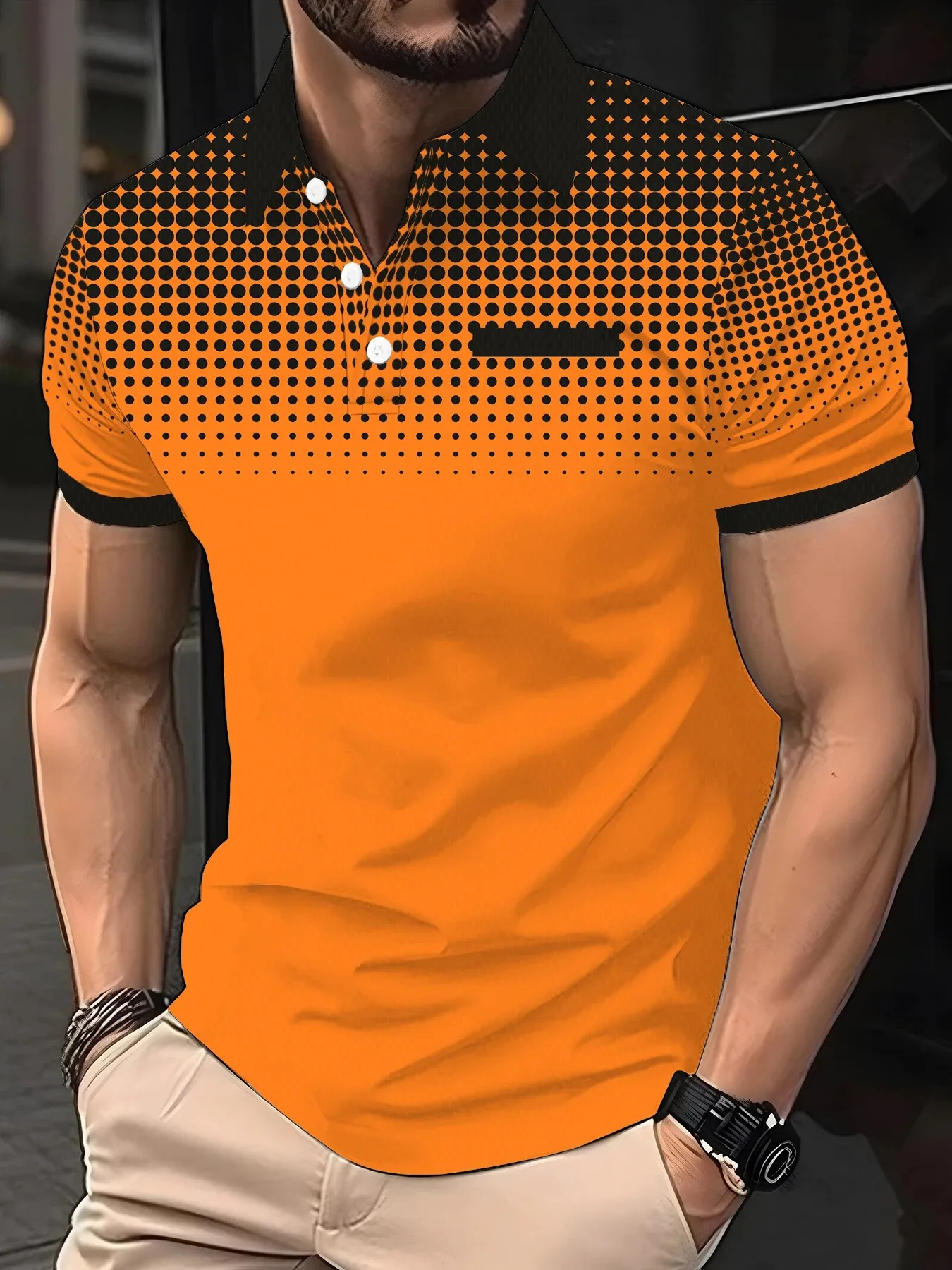 2026 Summer Men's Polo Shirt 3D Printed Pattern Breathable Lightweight Casual Fashionable Outdoor Men's Clothing