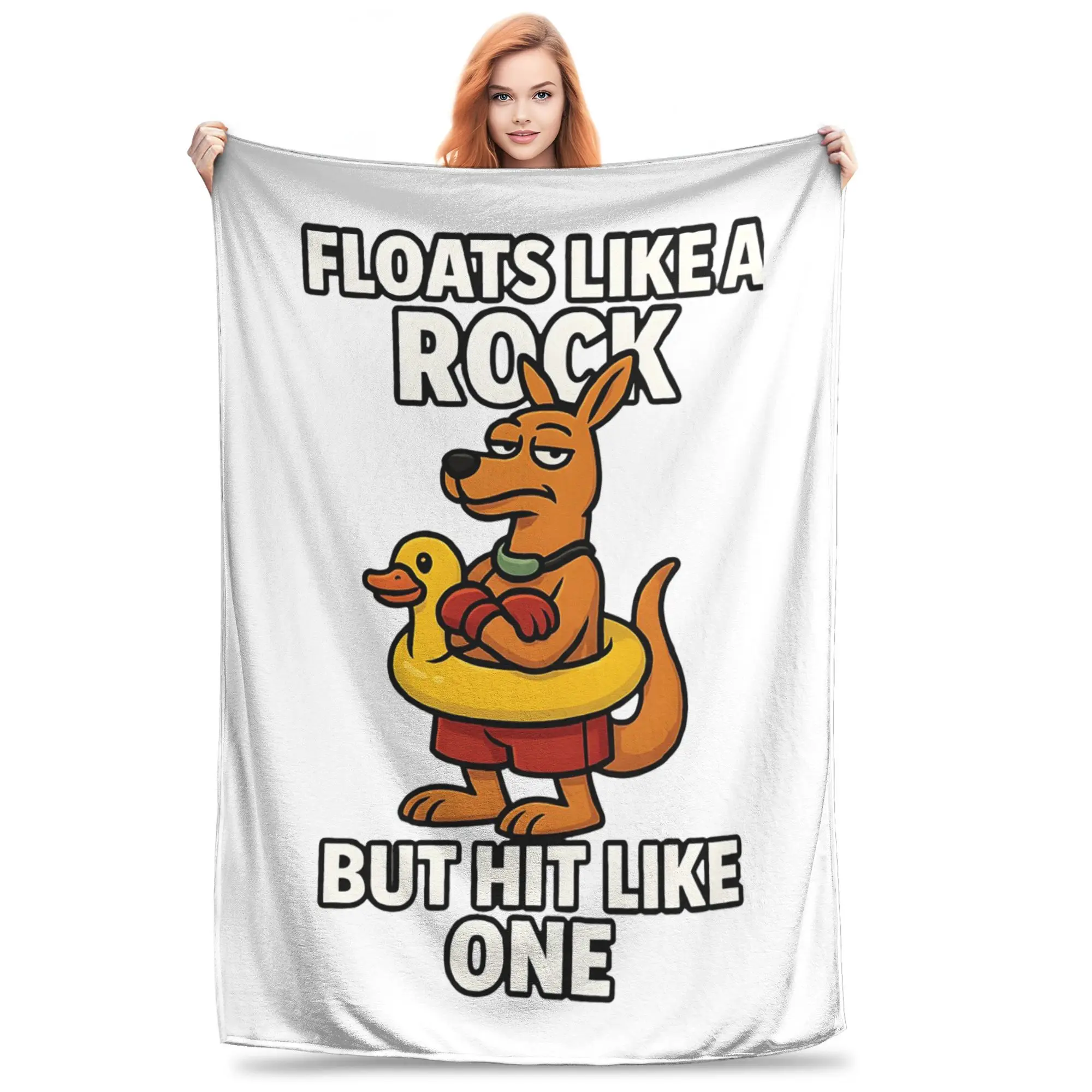 

FLOATS LIKE A ROCK BUT HIT LIKE ONE Blanket Warm Flannel Sofa Throw Blanket for Couch Bedding Office Throws Bedspread Quilt