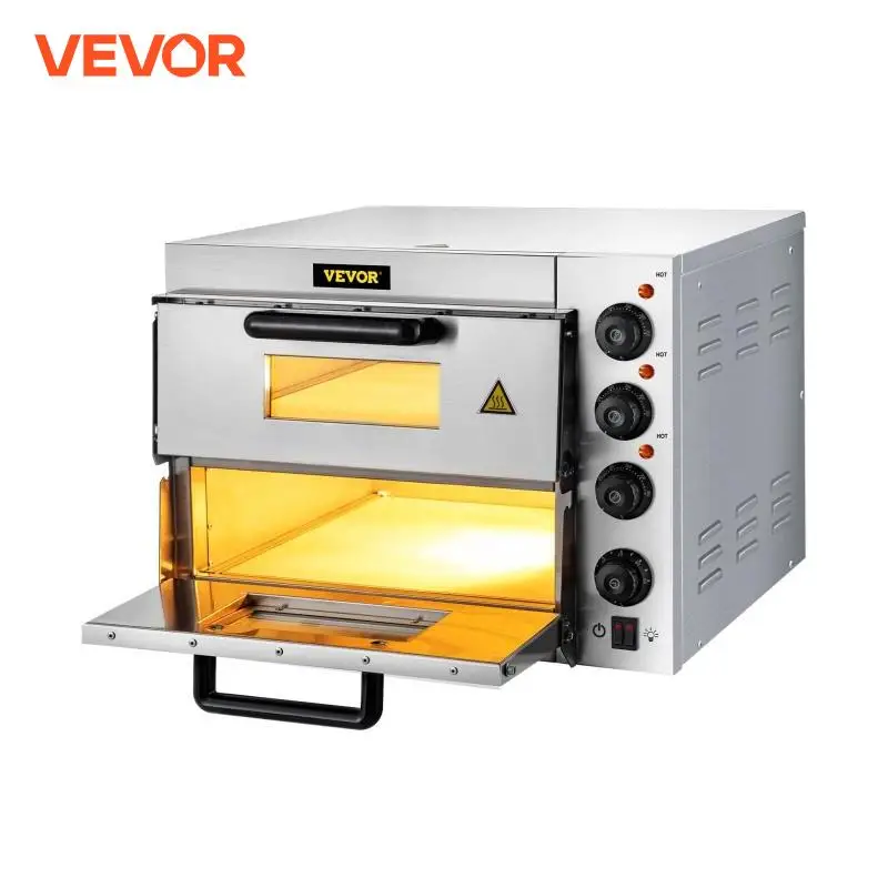 VEVOR Four à Pizza Électrique 3000 W Mini-Four à Chaleur 50 - 350 ℃ Four à Pizza Portable en Acier