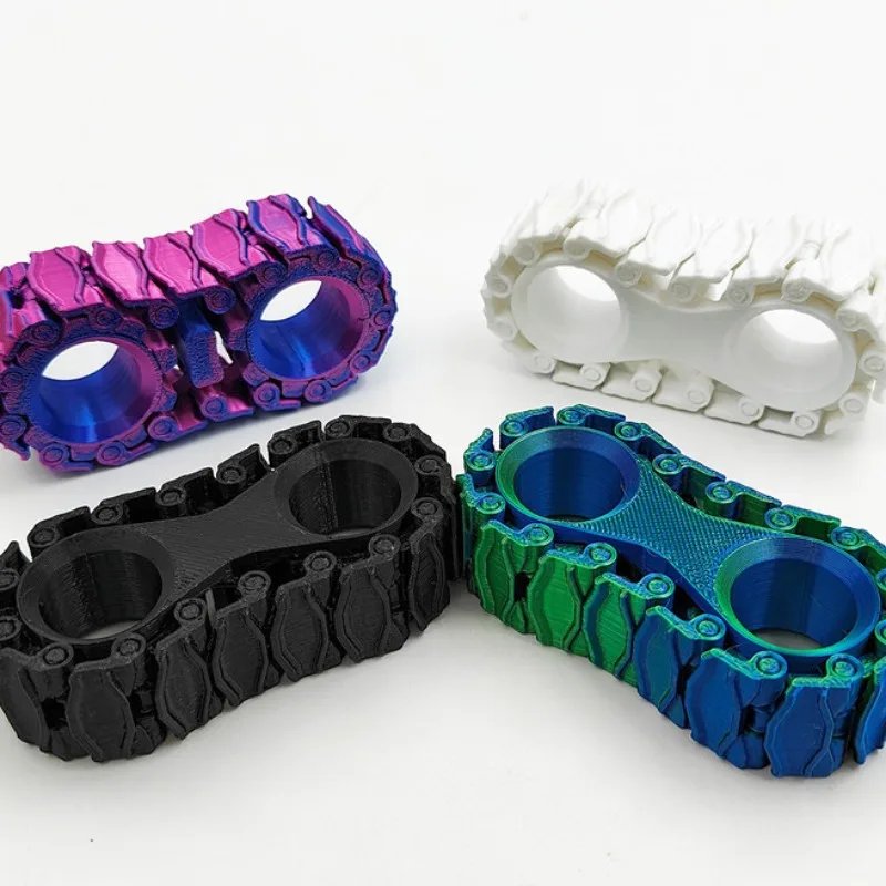 1 قطعة جيروسكوب الإصبع جديد ثلاثية الأبعاد مطبوعة مجنزرة الإصبع مرنة وممتعة لعبة الإجهاد تخفيف اللعب ألعاب متململة هدايا عيد الميلاد