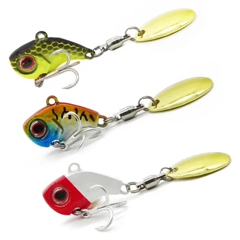Leurres de pêche oscillant rotatif métal Vib Vibration queue pêche d'hiver 5g 10g15g20g appâts durs artificiels Jig Spinner cuillère Pesca