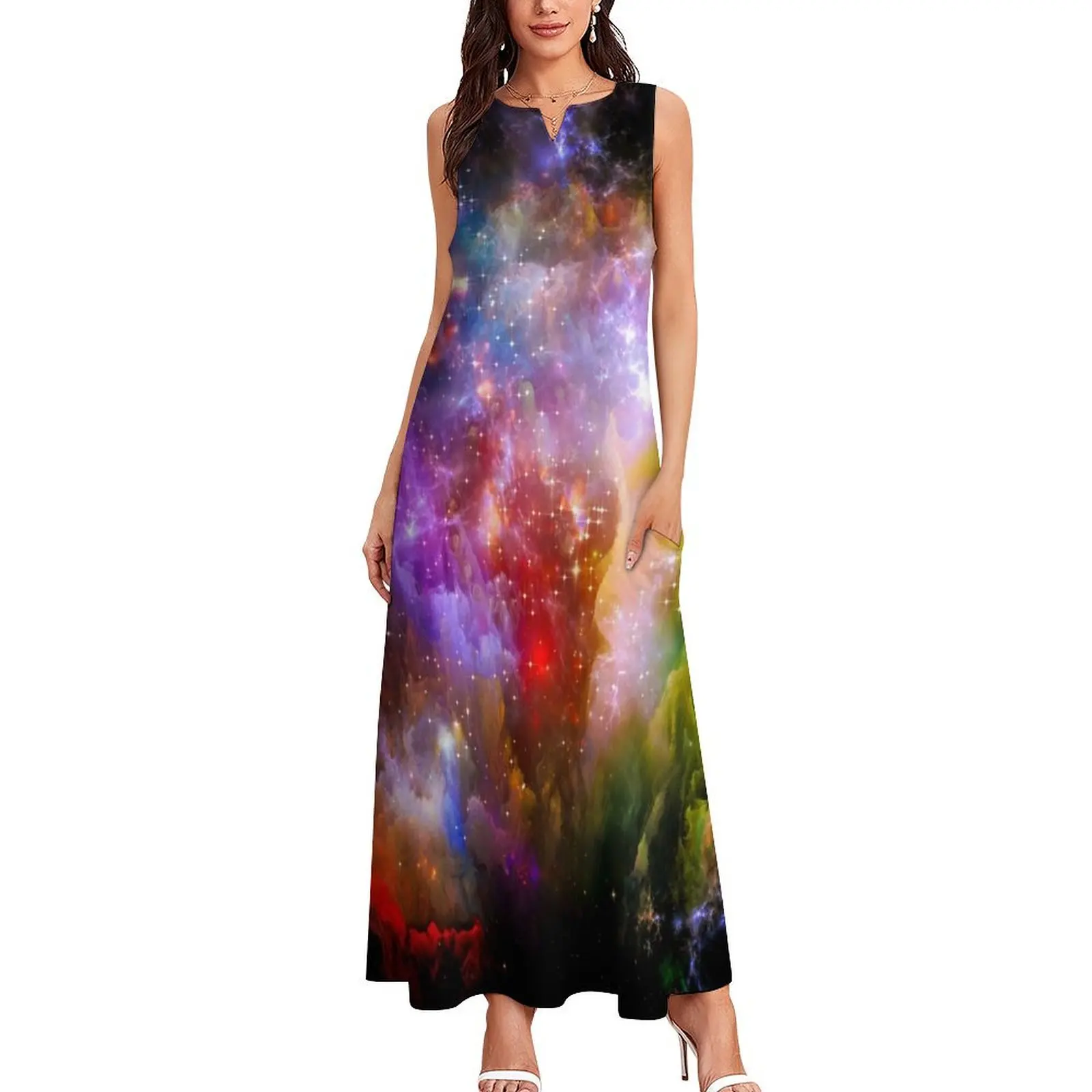 Blacklight Colorful Trippy Neon Fluorescent Long Dress luxury dress birthday dresses for women