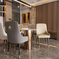 LUVODI Dining Chairs Set of 2 Luxury Microfiber Leather Leisure Chair with Lion Knocker Kitchen Table Chairs for Restaurant 2