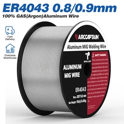 ARCCAPTAIN Aluminiumdraht MIG-Schweißdrähte ER4043 0,8/0,9 mm Durchmesser 1 Pfund Spule für Mig-Schweißgerät