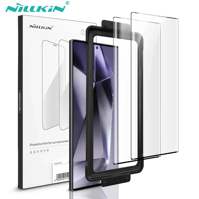 

NILLKIN 2Pcs Full Glue Screen Protector For Samsung Galaxy S24 Ultra Full Cover Soft Film For Samsung Galaxy S23/S22 With tool