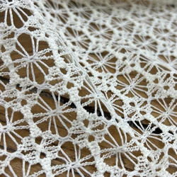 Hollow Perspective Mesh Lace Fabric Snowflake Pattern for Clothing Fashin Designer Diy Sewing Material Cloth Handmade