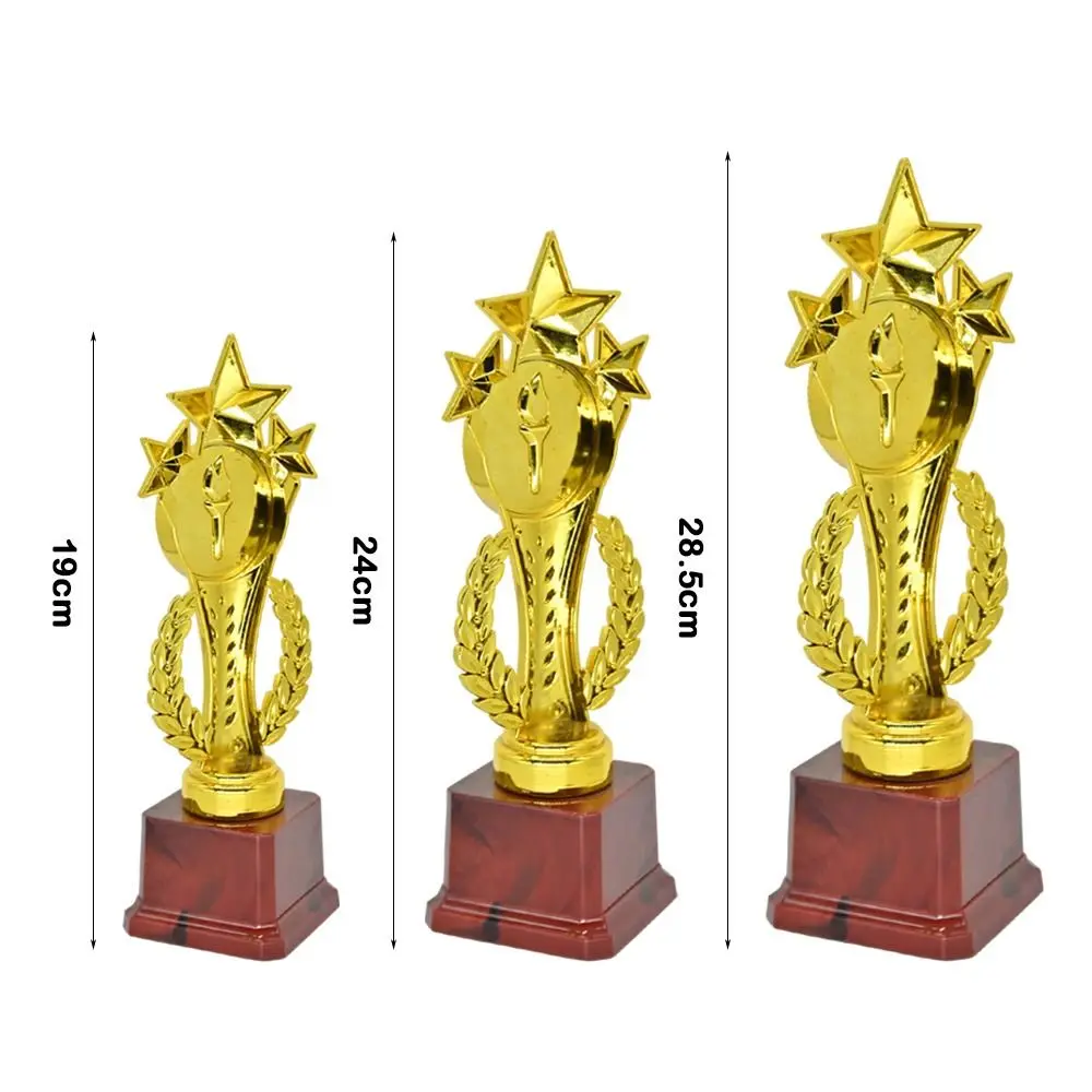 البلاستيك المنافسة الكأس ميدالية 19/24/28.5 سنتيمتر الذهب اللون ميداليات تذكارية متعددة الحجم الفائز جائزة لعبة الكأس لمنافسة الفريق