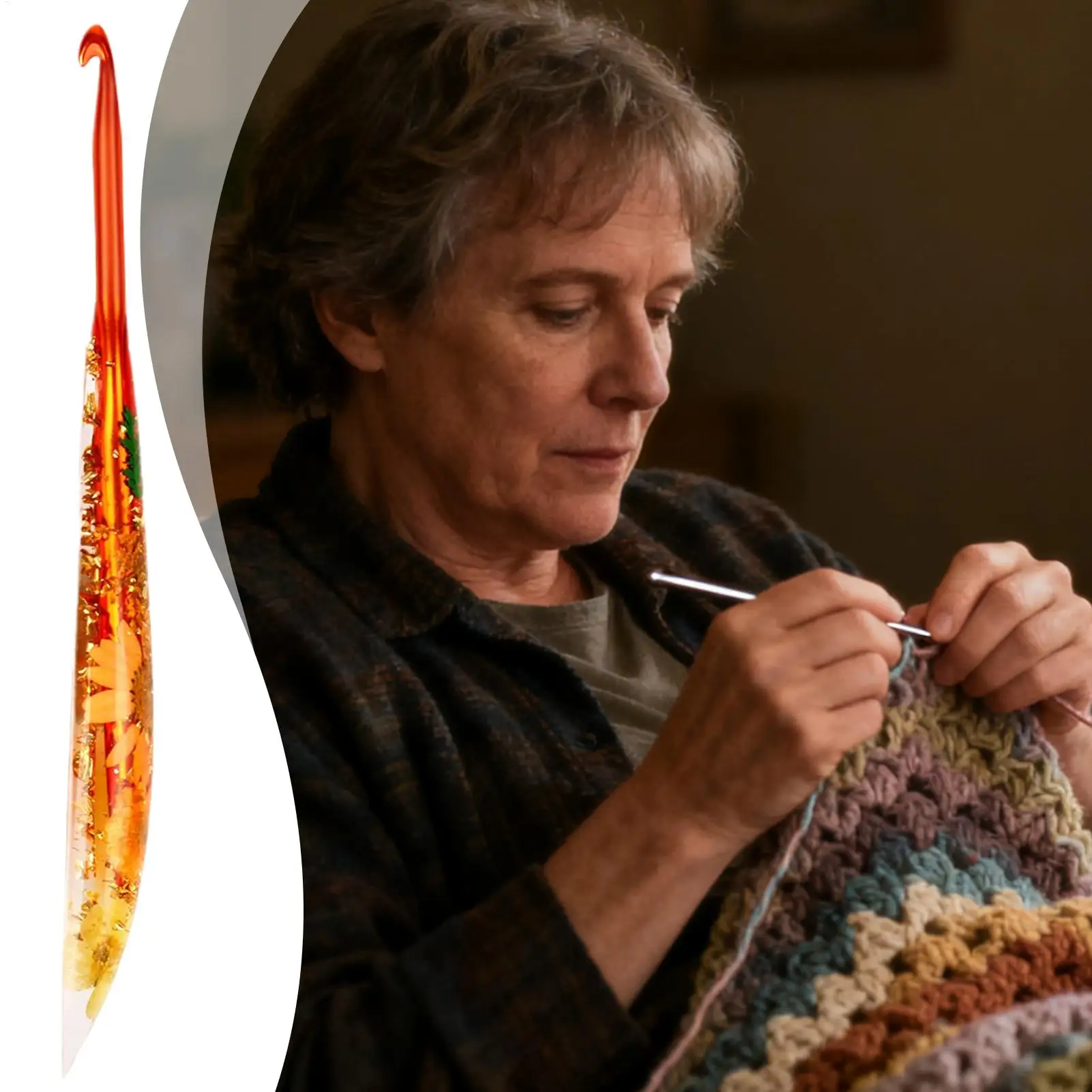 

Крючки для вязания Эргономичная игла для вязания крючком с цветочными ручками из смолы Нескользящий инструмент для вязания Товары для рукоделия для начинающих Женщин Взрослых