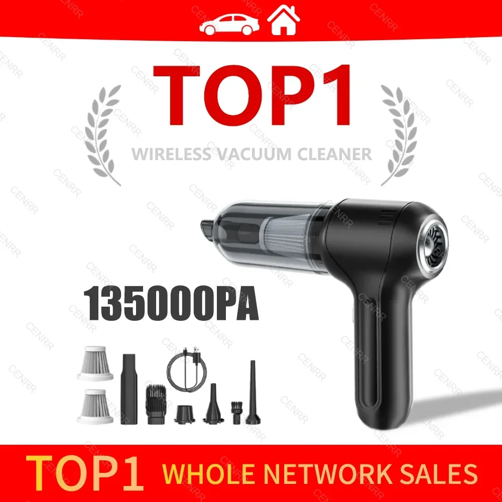 

Car Vacuum Cleaner Strong Suction 135000PA Portable Wireless Mini Handheld Cleaner Powerful Cleaning Machine Car Cleaner