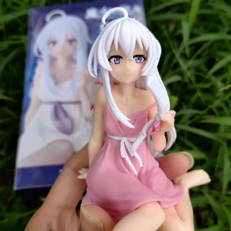 Bruja errante: el viaje de Elaina Anime Elaina sentado pijama modelo lindo adorno de escritorio muñecas Fans coleccionar regalos