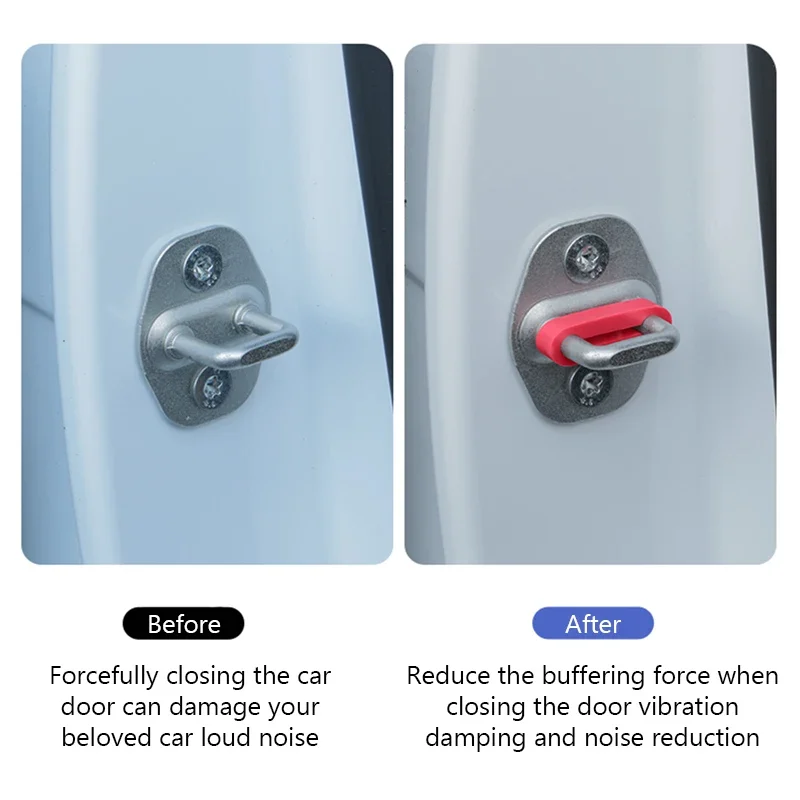 4/16Pcs Car Door Shock Absorber Universal Car Door Buckle Silicone Soundproof Deadener Damper Cushion Anti-Vibration Buffer Pad