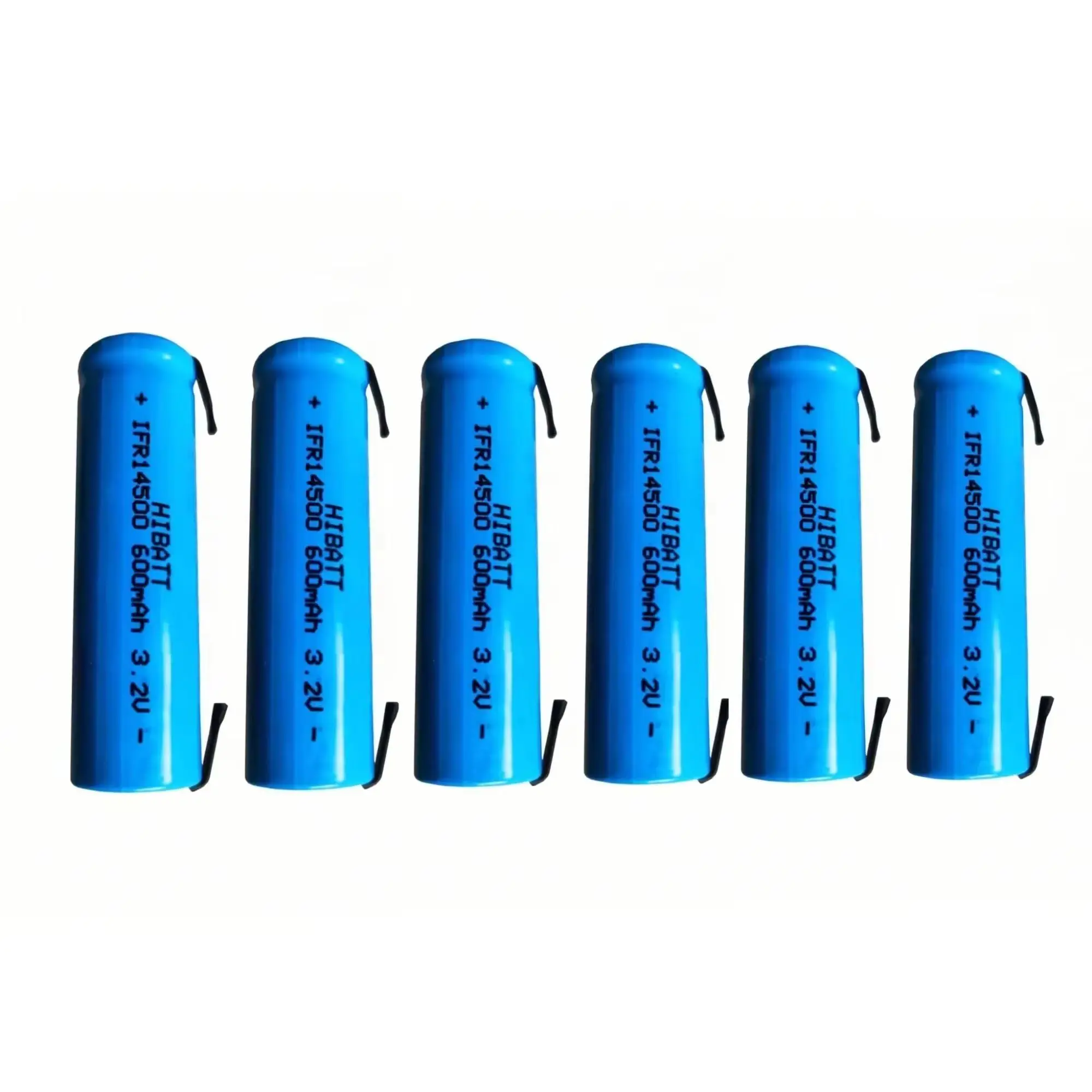 6PCS 14500 LiFePO4 Battery 3.2V 600mAh with Solder Tabs for Shaver Microphone Camping Lamp Sweeping Robot Electric Toothbrush
