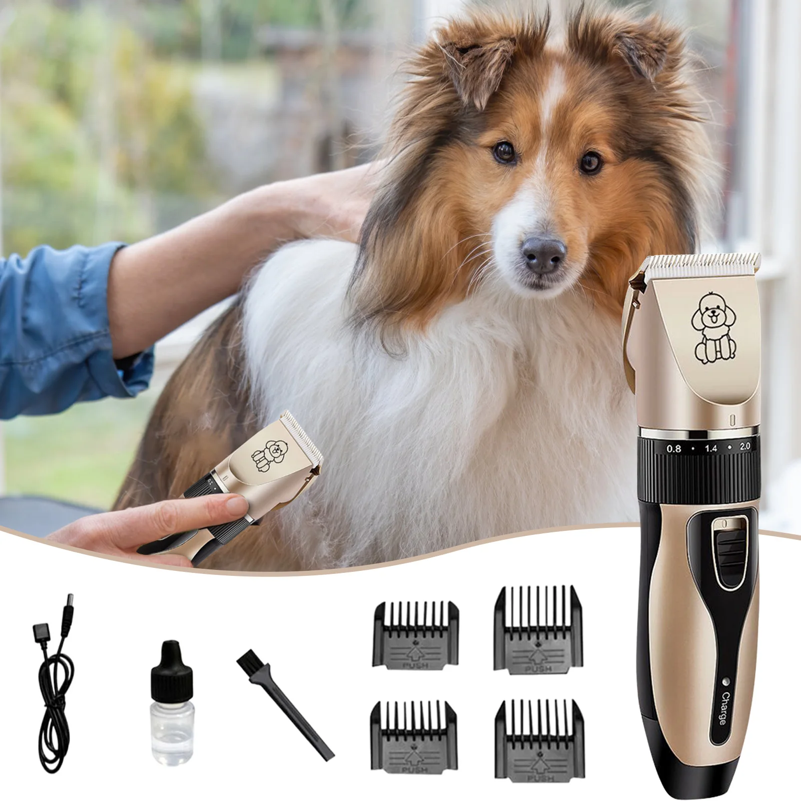 Recarregável Low Noise Hair Shaver, Clippers sem fio, Shaver para animais de estimação, cães, gatos, coelho