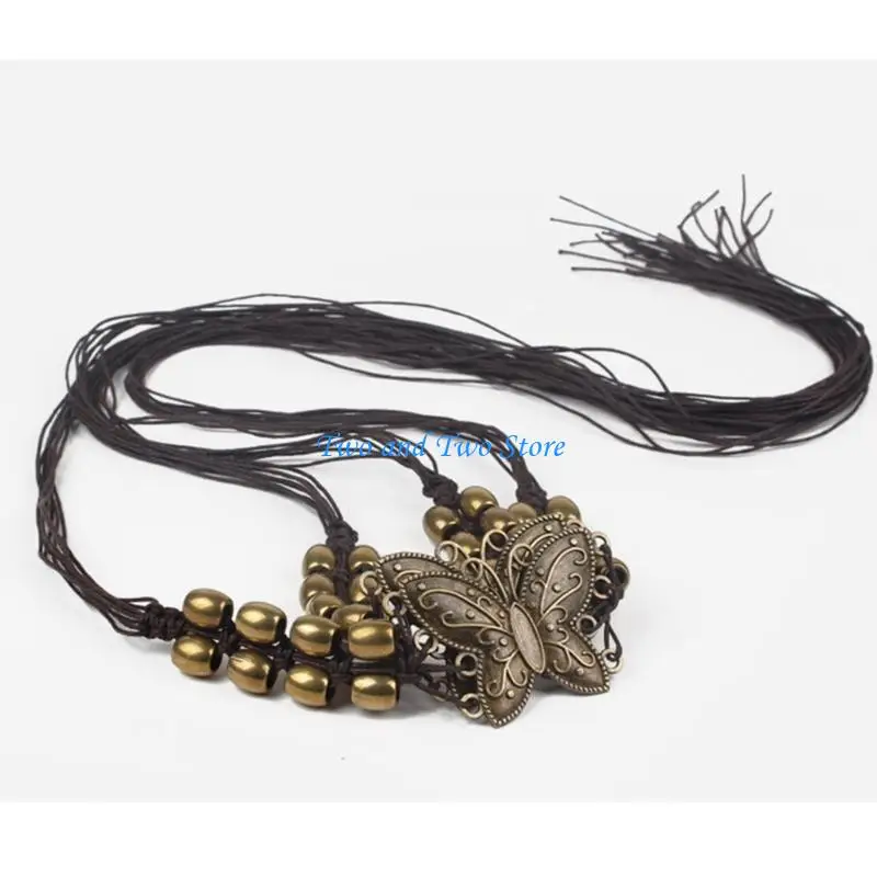 HX6F Butterfly Decors Hat Rope Decorative Hat Band Adjustable Strap For Caps Bags