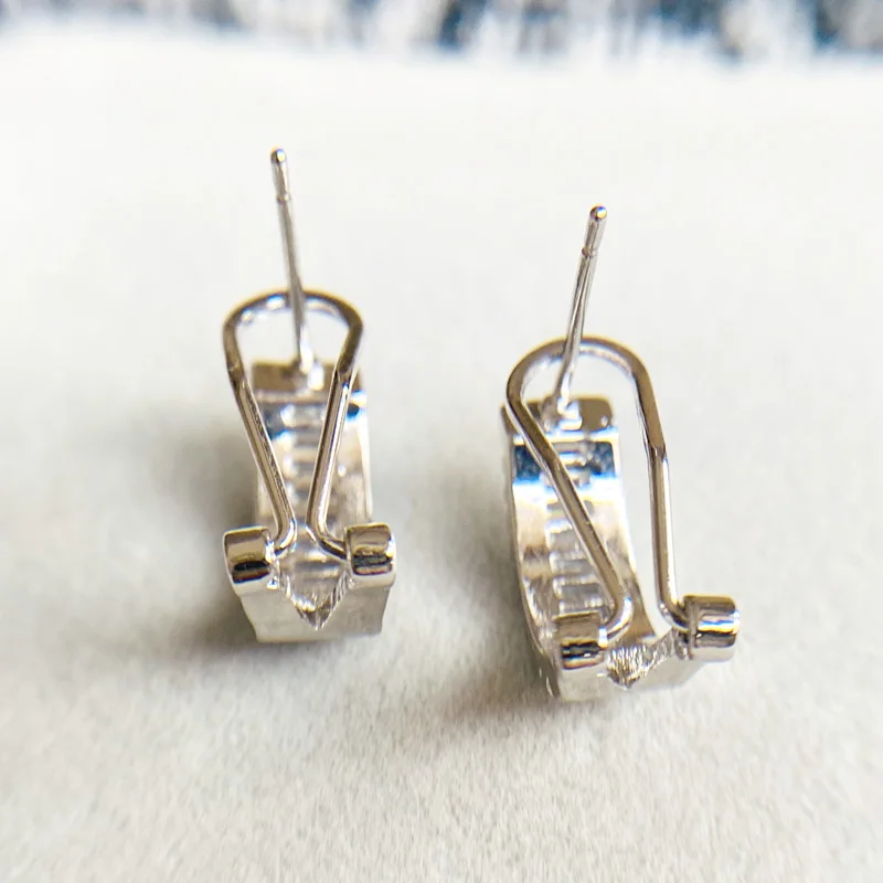 New 925 Silver Needle Jewelry Women Earrings With U Shaped Wedding Mosaic Cubic Zircon Earring Party Gifts Pendientes
