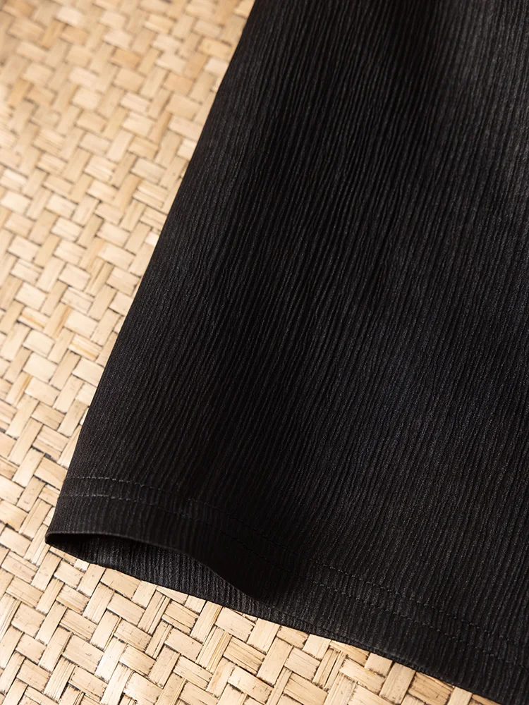 Black Single Breasted New Chinese Round Neck 100% Natural Mulberry Silk Gambiered Guangdong Gauze Women's Fashionable Jacket