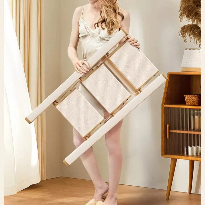 

Aluminum Alloy Folding Ladder 3-Step Heavy Duty Multi-Purpose Step Stool for Home Use Portable Adjustable Non-Slip Safety Ladder