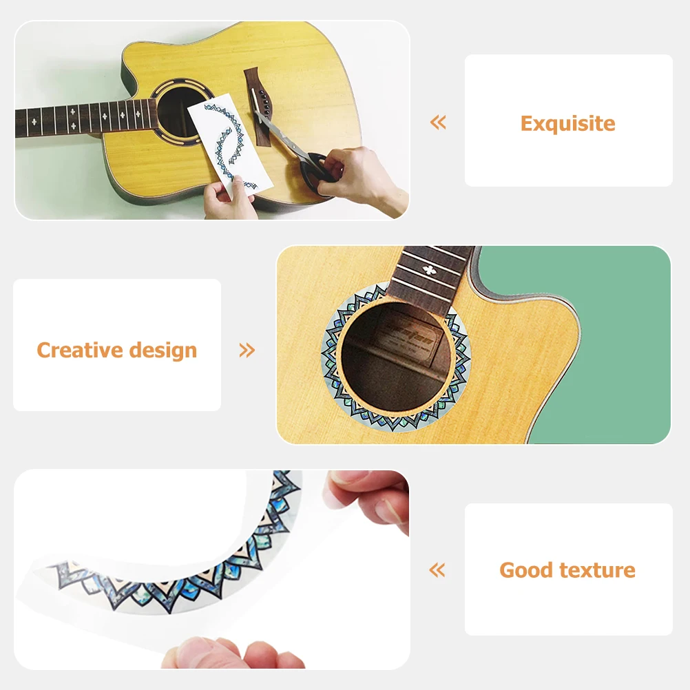 Pegatinas con orificio de sonido para guitarra, roseta acústica con incrustaciones para accesorios de decoración, calcomanías de rosas, 2 uds.