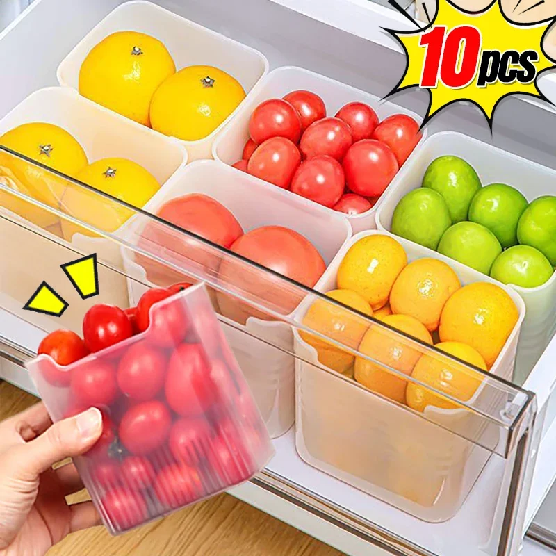 Refrigerator Storage Boxes Kitchen Fruit Vegetable Fresh-keeping Organizer Fridge Side Door Container Box Kitchen Accessories