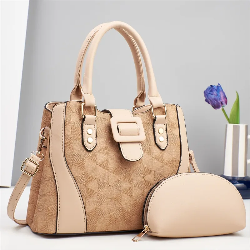 عالية الجودة كبيرة حمل حقيبة 2 قطعة مجموعة حقائب اليد النسائية حقيبة كروسبودي حقيبة يد فاخرة بولي Leather جلد المرأة حقائب كتف واحدة #6