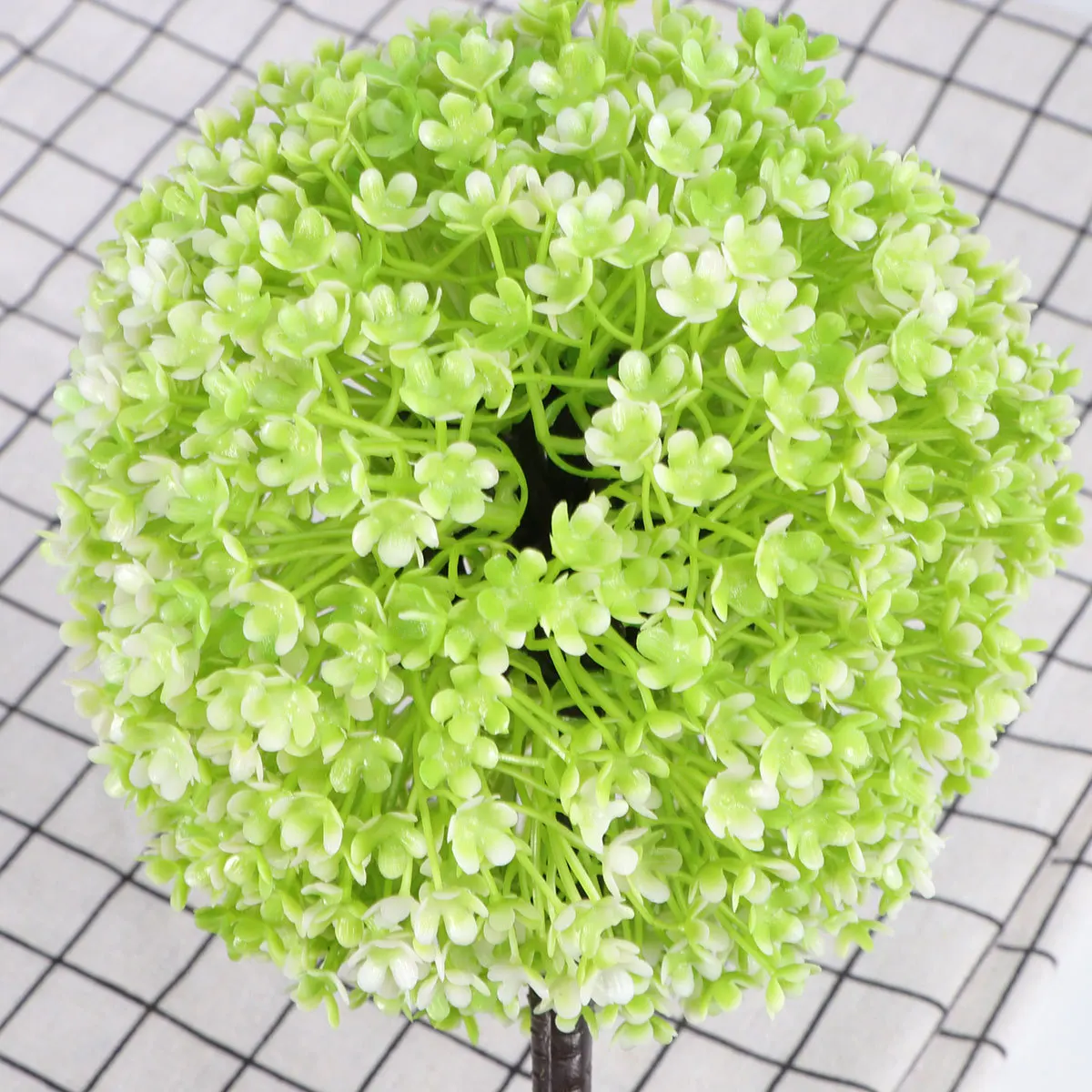 

Artificial Plants Ball Yellow Plastic Leaf White Flowerpot Simulated Decorative Plant Balls for Home Windowsill Office