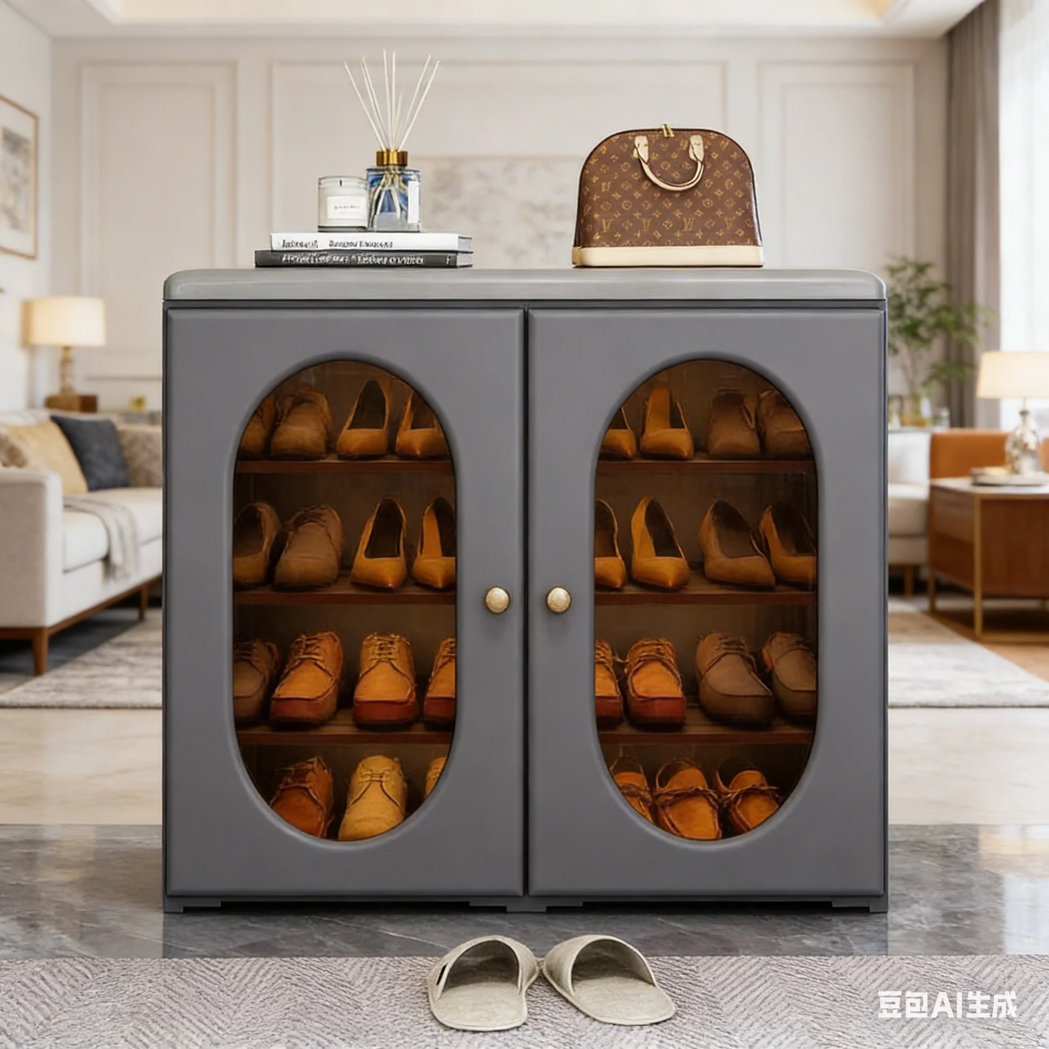 

AOLIVIYA Shoe Stool Shoe Rack With Seat Entryway Simple Shoe Changing Bench Cushioned Entrance Country Style B486902