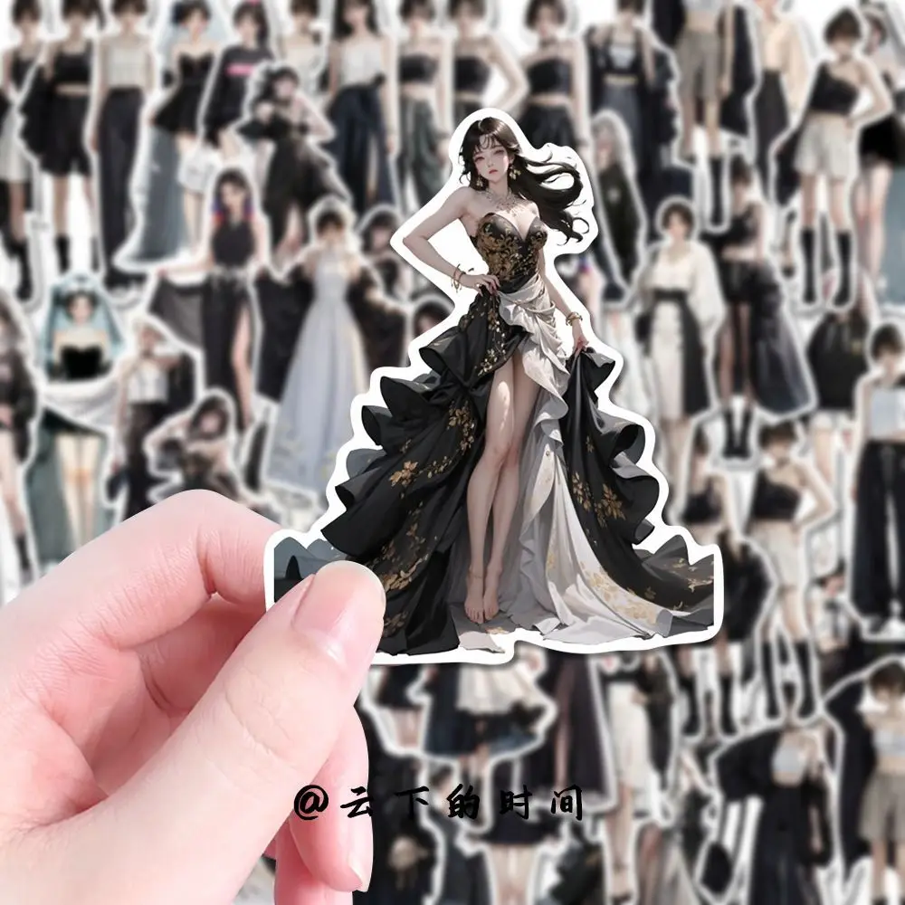 52PCS Two-dimensional Cool Trendy Girls Wear Daily Diy Mobile Phone Case Waterproof Stickers