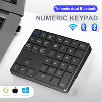 Dual Bluetooth Numeric Keyboard Rechargeable 2.4G Wireless Number Numpad for iPad Laptop Windows ios Slinet Digital Keyboard