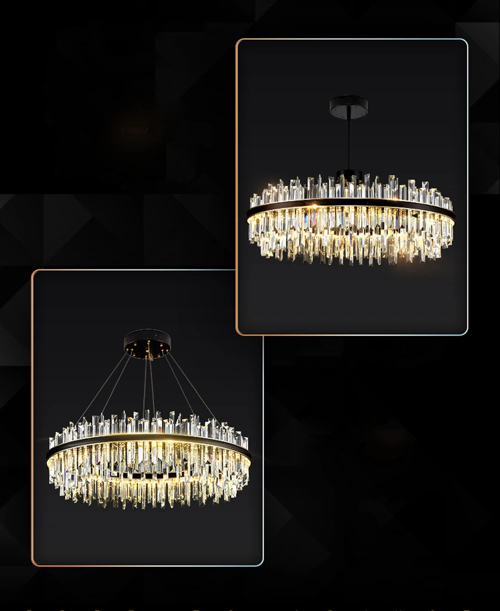 Dimmable LED Crystal Series Gold Black
