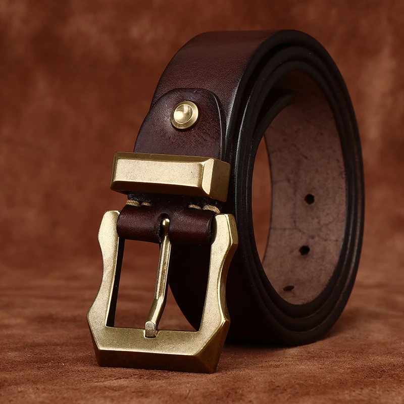 Luxury Leather Designer Men Belt Genuine Business Retro with Versatile Trousers Waistband Casual Belt Him