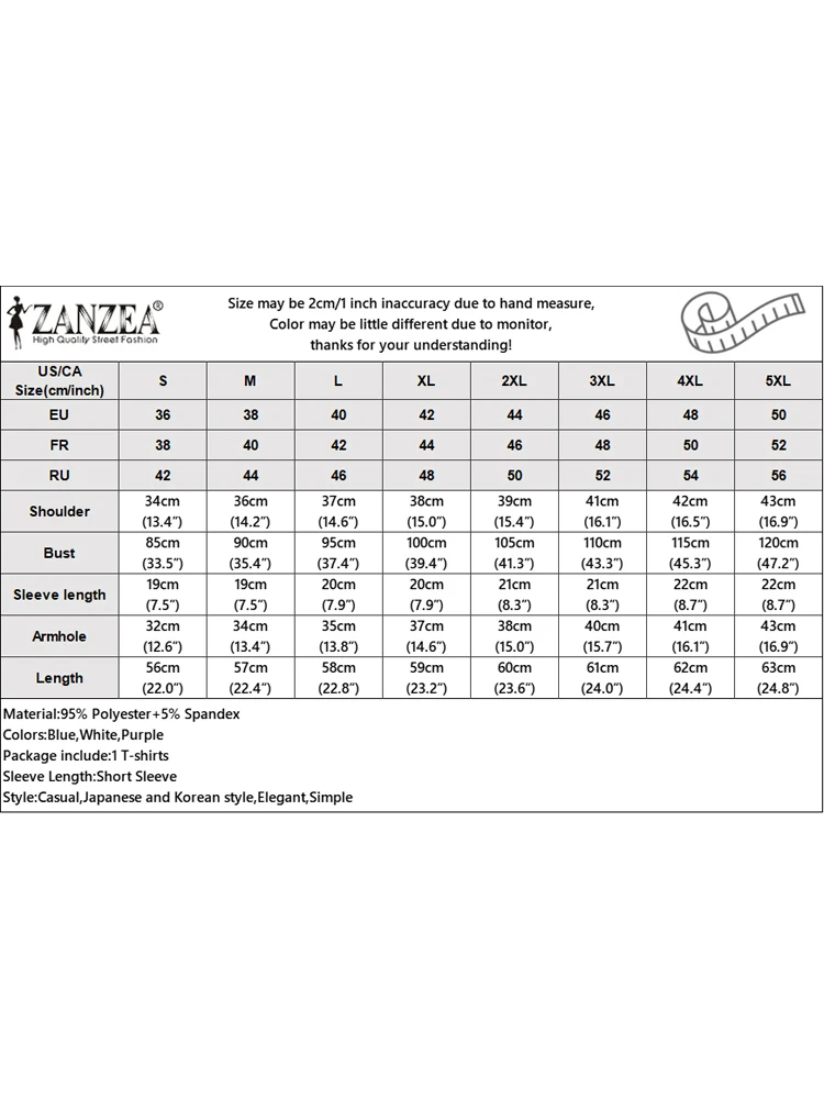 ZANZEA الصيف تي شيرت المرأة اثنين متماسكة وهمية تي شيرت 2025 موضة عادية اللون المرقعة تيز أنيقة الكورية تونك القمم الشارع