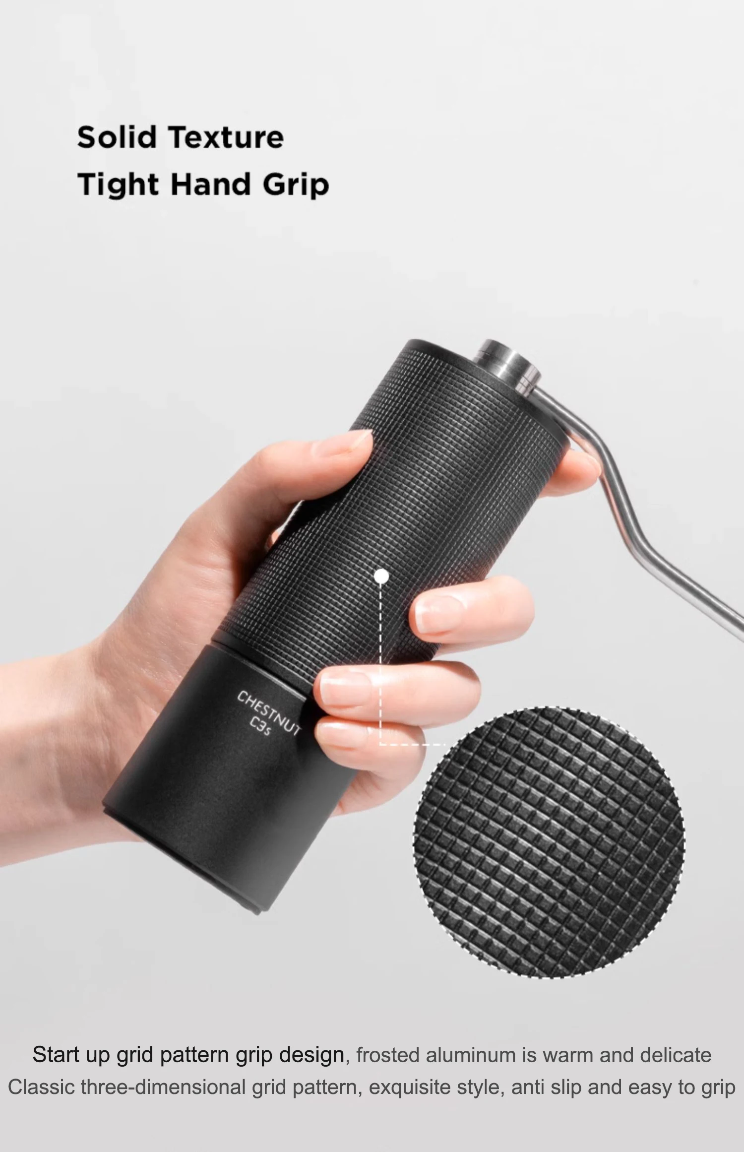 TIMEMORE Chestnut C3S / C3ESP Manual Coffee Grinder Upgrade All-metal Body & Anti-slip Design Portable Grinder S2C Burr Inside