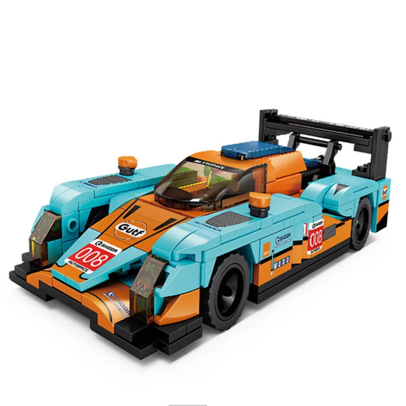 MOC – speedchampions série Orange 008, nouvelle voiture de course célèbre, blocs de construction de sport, Kits de briques, modèle classique, 2023