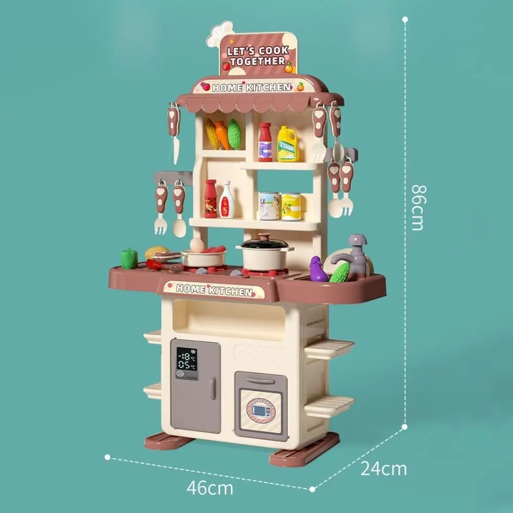 Kunststoff kinder Küche Set DIY Funktion Musik Wasserhahn Waschbecken Simulierte Geschirr Set Mini Spielen Lebensmittel Spielzeug Für Kleinkinder