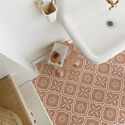 Flora Moroccan Tile Stickers Peel and Stick Self Adhesive Decorative for Wall,Vinyl Backsplash Floor Tile Decals set for 10pcs