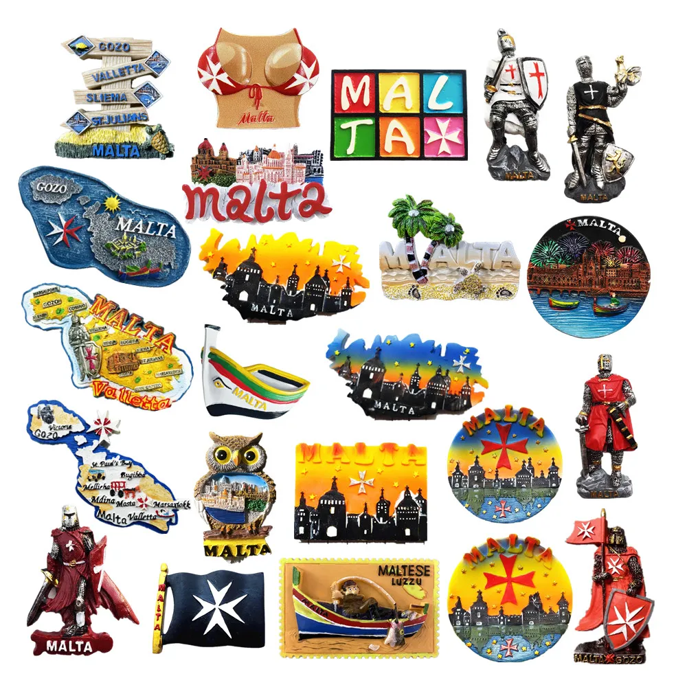 Europe Malta 3D Fridge Magnets Tourism Souvenir Refrigerator Magnets Sticker Collection Handicraft Decoration Articles