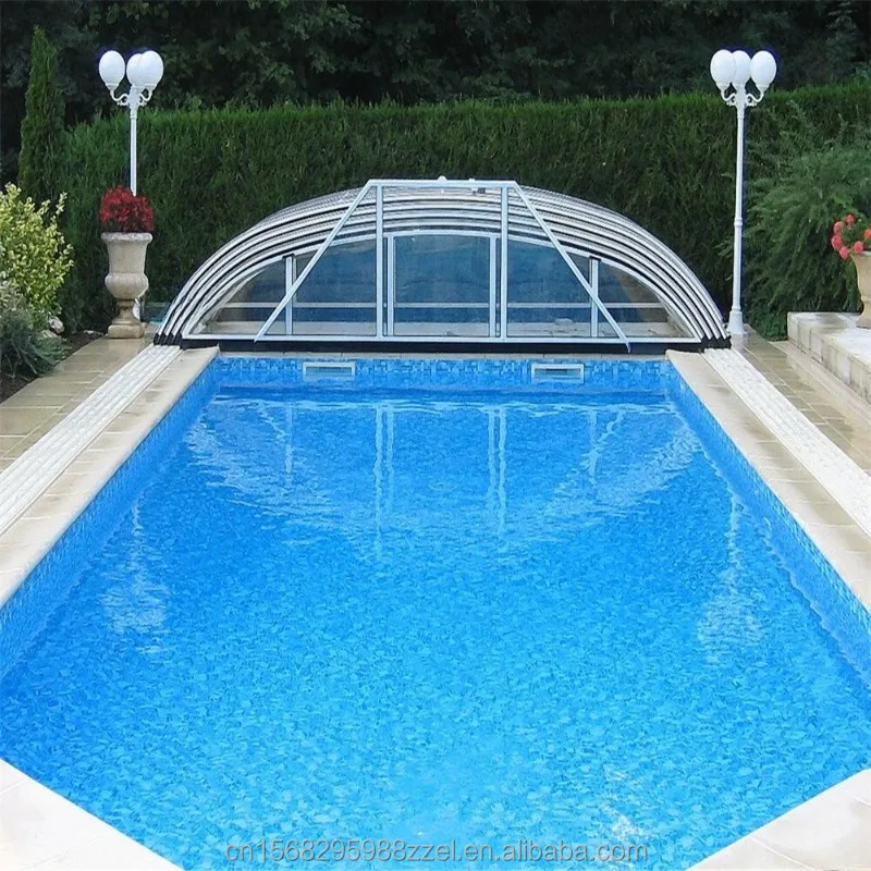 Any Size Custom Folding Retractable Pool Cover Windproof Rainproof Outdoor Shelter For Home Villa Resort And Sunroom