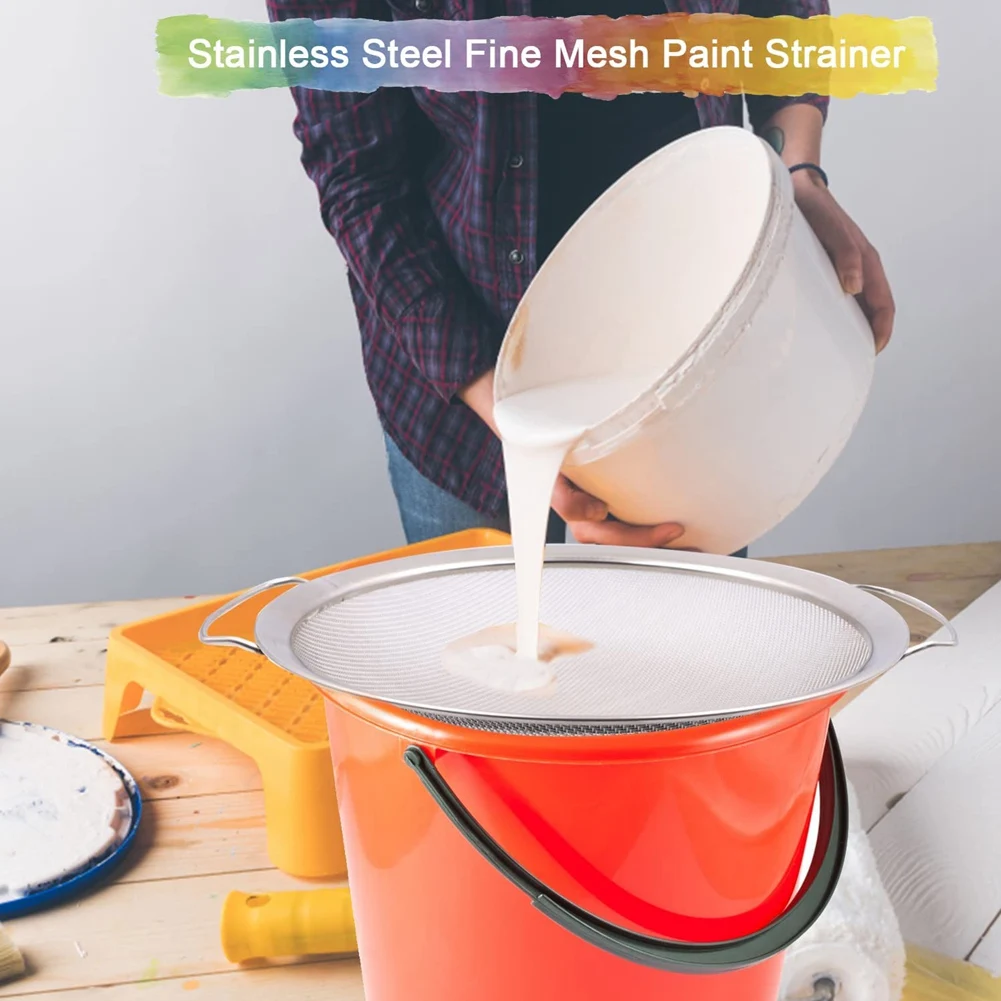 60 Mesh 304 Stainless Steel Fine Mesh Paint Strainer for 5 Gallon Bucket, Paint Bucket Filter Impurities, Reusable