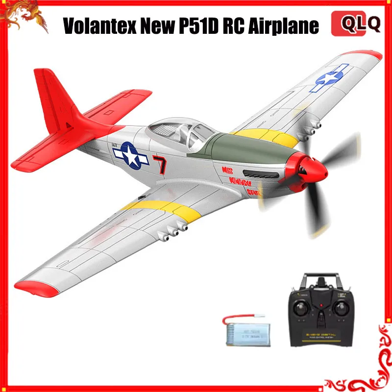 Volantex Neues P51D RC-Flugzeug, One-Key-Kunstflug, 2-Kanal/4-Kanal, RC-Flugzeug, RTF, Mustang-Flugzeug mit Xpilot-Stabilisierungssystem (7615 RTF)