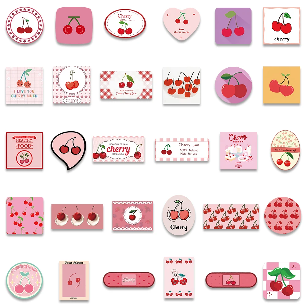 Pegatinas de dibujos animados Kawaii para niños, 90 piezas, rosa, licor de fruta dulce, cereza, mermelada, jugo, portátil, guitarra, teléfono,