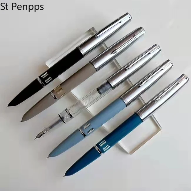 St Penpps 601 Vacumatic Fountain Pen Piston Type Ink Pen EF/Fine Nib Silver Cap Stationery Office School Supplies Writing