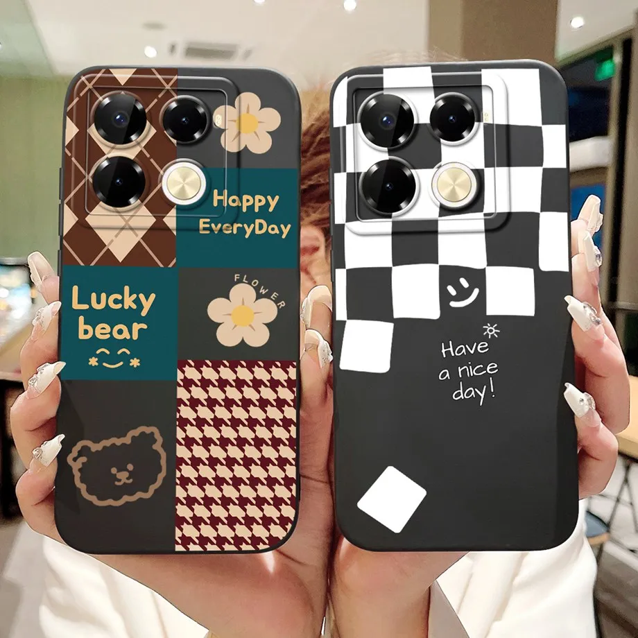 For Infinix Note 40 Pro Plus Coques Cover Luxury Liquid Silicone Soft Phone Case For Infinix Note 40 Pro 4G 5G capa Women Style