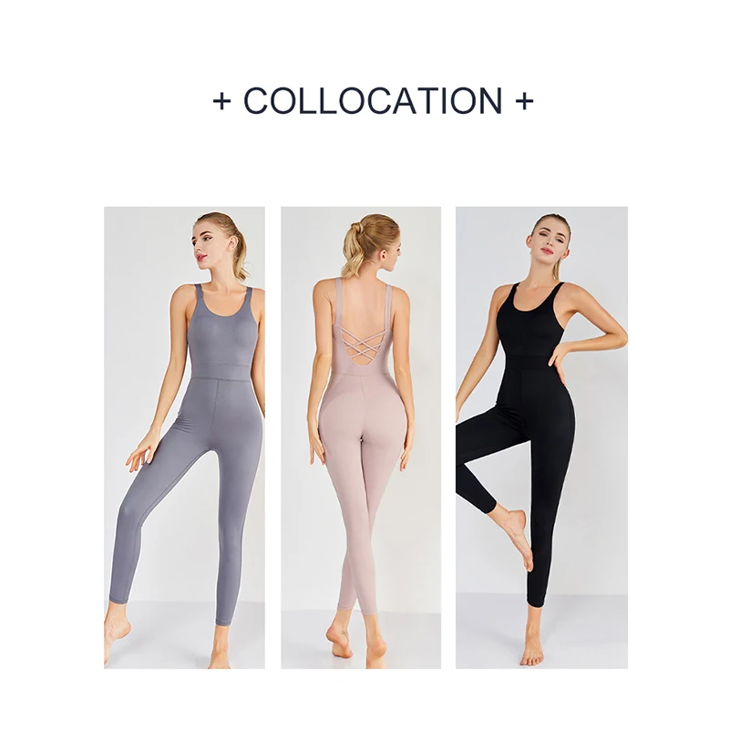 DANCEFISH Sport Outfit For Woman Fitness Class  Suit Beautiful Back Sportwear Dancewear Aerial Yoga Jumpsuits